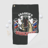 Aangepaste naam Retro Barber Winkel Pole Barbersho Golfhanddoek (Insitu)