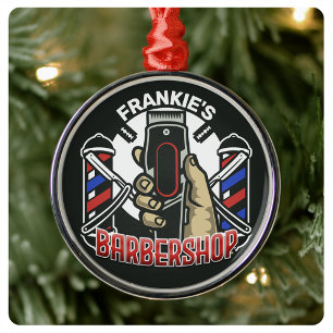 Aangepaste naam Retro Barber Winkel Pole Barbersho Metalen Ornament
