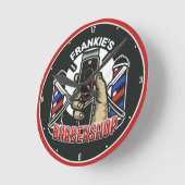 Aangepaste naam Retro Barber Winkel Pole Barbersho Ronde Klok (Hoek)