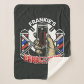 Aangepaste naam Retro Barber Winkel Pole Barbersho Sherpa Deken (Voorkant)