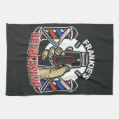 Aangepaste naam Retro Barber Winkel Pole Barbersho Theedoek (Horizontaal)