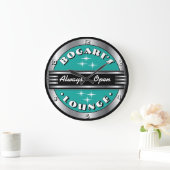 Aangepaste naam Retro Cocktail Lounge Wall Clock-  Grote Klok (Huis)