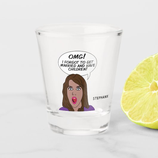 Aangepaste naam RETRO COMICS Shot Glas (Voorkant)