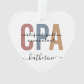 Aangepaste naam Retro CPA Certified Public Account Ornament (achterkant)