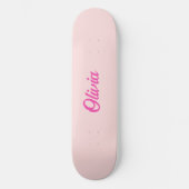 Aangepaste naam Retro Fun gepersonaliseerd roze Skateboard (Voorkant)