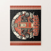 Aangepaste NAAM Retro Gaspomp motorfiets Legpuzzel (Verticaal)