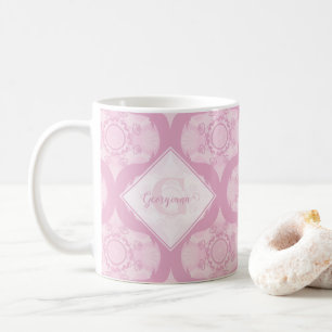 Aangepaste naam Retro jaren 1970 Preppy in roze ma Koffiemok
