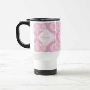 Aangepaste naam Retro jaren 1970 Preppy in roze ma Reisbeker