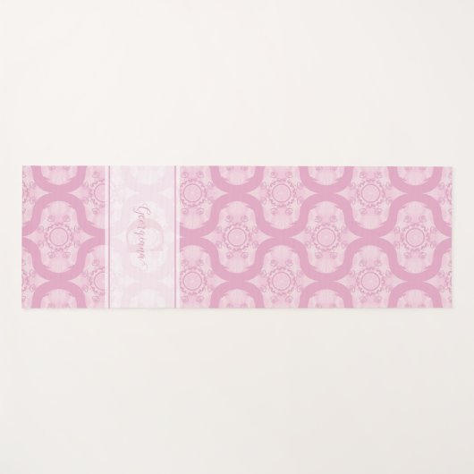 Aangepaste naam Retro jaren 1970 Preppy in roze ma Yogamat (Voorkant (horizontaal))