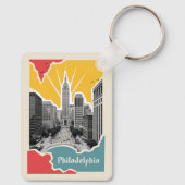 Aangepaste naam Retro Philadelphia Sleutelhanger (Achterkant)