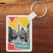 Aangepaste naam Retro Philadelphia Sleutelhanger (Achterkant)
