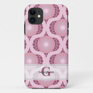 Aangepaste naam Retro Radiant Dusky Roos Dot Manda iPhone 11 Hoesje