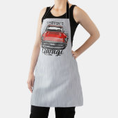 Aangepaste NAAM Retro Red Classic Car Garage Schort (Insitu)