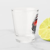 Aangepaste NAAM Retro Red Classic Car Garage Shot Glas (Links)