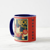 Aangepaste naam Retro Rock Music mokken (Voorkant links)