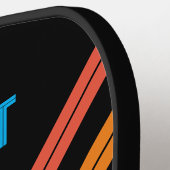 Aangepaste  naam Retro Stripe Pickleball Paddle (Links Detail)