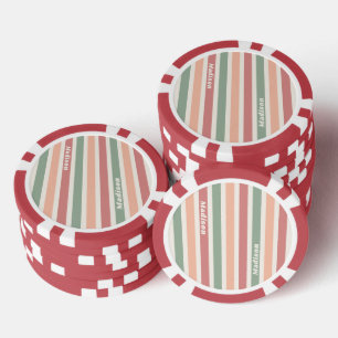 Aangepaste naam Retro Stripes Patroon Poker Chips
