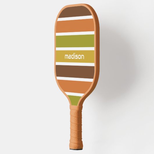 Aangepaste naam Retro Stripes Pickleball Paddle (Links)