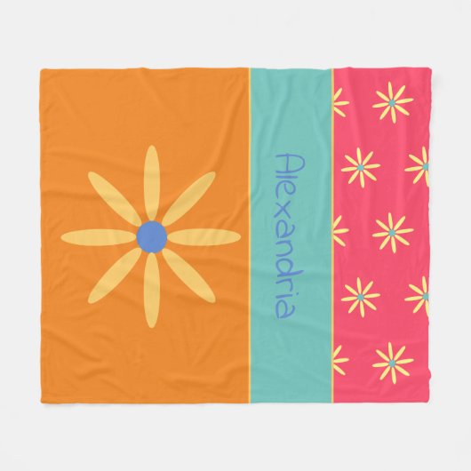 Aangepaste naam Retro-ventilator Fleece Deken (Voorkant (Horizontaal))