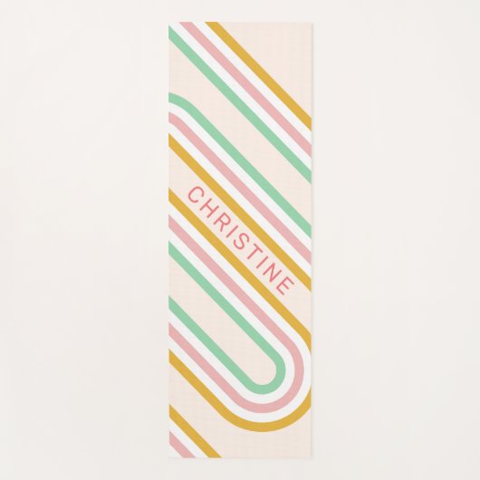 Aangepaste Naam Retro Yoga Mat (Voorkant)