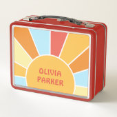 Aangepaste Naam Retro Zonnestraal Kleurrijk (Achterkant)