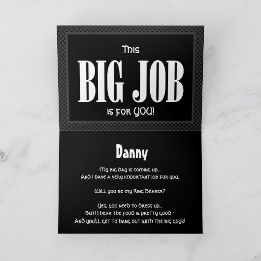 Aangepaste naam RING DRAGER Uitnodiging GRAppig D5 (Binnen)