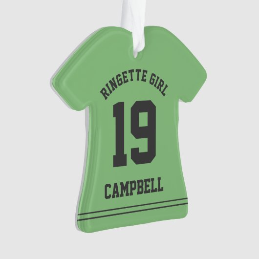 Aangepaste naam Ringette Girl Jersey Ornament (voorkant)