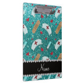 Aangepaste naam robin blue glitter verpleegster pe klembord (Rechts)