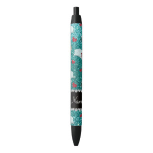 Aangepaste naam robin blue glitter verpleegster pe zwarte inkt pen
