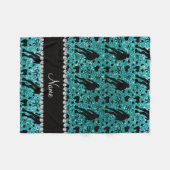 Aangepaste naam robin egg blue glitter roller derb fleece deken (Voorkant (Horizontaal))