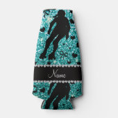 Aangepaste naam robin egg blue glitter roller derb flesjeskoeler (Voorkant)