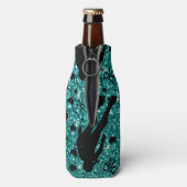 Aangepaste naam robin egg blue glitter roller derb flesjeskoeler (Fles Achterkant)