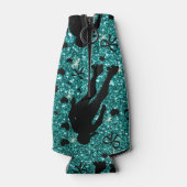 Aangepaste naam robin egg blue glitter roller derb flesjeskoeler (Achterkant)
