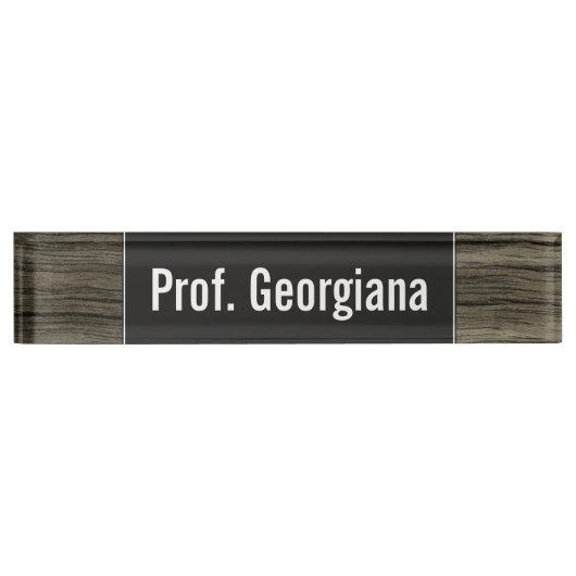 Aangepaste naam + Robuust model voor hout Naambordje (Voorkant)