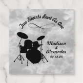Aangepaste naam Rock & Roll Drummer Wedding Drum K Bedankjes Labels (Achterkant)