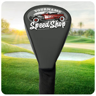 Aangepaste NAAM Rockabilly Roadster Speed Shop Gar Golfheadcover