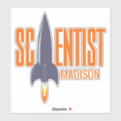 Aangepaste naam Rocket Scientist Sticker (Vel)