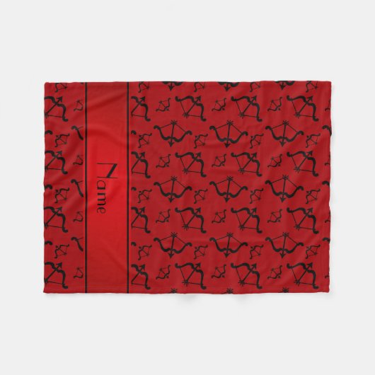 Aangepaste naam rode bogen pijlen fleece deken (Voorkant (Horizontaal))