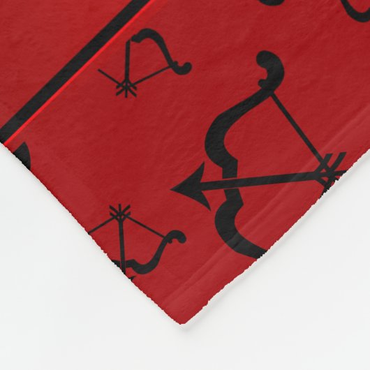 Aangepaste naam rode bogen pijlen fleece deken (Hoek)