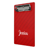 Aangepaste naam rode diagonaal plastic getextureer mini klembord (Angled2)