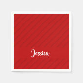 Aangepaste naam rode diagonaal plastic getextureer servet (Voorkant)