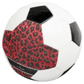 Aangepaste naam rode glitter leopard spots voetbal (Drie kwart)