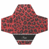 Aangepaste naam rode glitter leopard spots voetbal (Enkel)