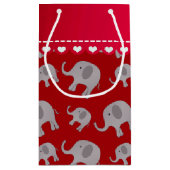 Aangepaste naam rode grijze olifanten klein cadeauzakje (Achterkant)