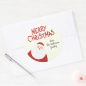 Aangepaste naam Rode Kerstman Kerstmis Ronde Sticker (Envelop)
