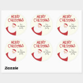 Aangepaste naam Rode Kerstman Kerstmis Ronde Sticker (Vel)