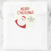 Aangepaste naam Rode Kerstman Kerstmis Ronde Sticker (Tas)