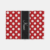 Aangepaste naam rode volleyballen en harten fleece deken (Voorkant (Horizontaal))