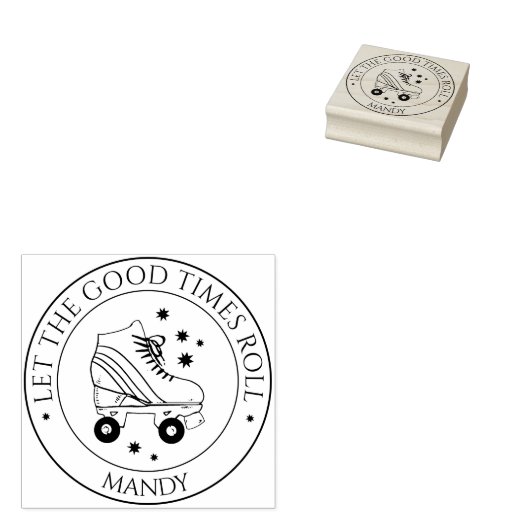 Aangepaste naam Rollerskateclub Rubberstempel (Gestempeld)