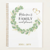 Aangepaste naam Romantic Eucalyptus Wreate Family Planner (Voorkant)